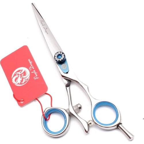 6" 17.5cm JP 440C Purple Dragon Rotated Handle Shiny Hairdressing Scissors Cutting Shears Thinning Scissors Hair Scissors Z9019