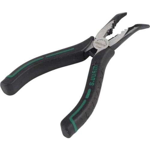 6'' High Carbon Steel Slimline Bent Nose Pliers Round Curved Nose Pliers for Multiple Purposes Bending Flat Wire Pliers