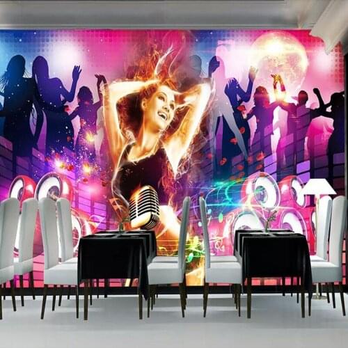 Custom photo wallpaper 3D Cool Music Dance Girl Wine Mural KTV Bar Rooms Decorated Living Room Wall Wallpaper