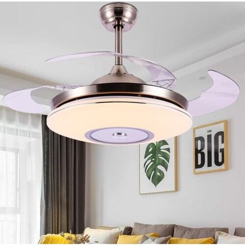 Ceiling Fan Light Home Dining Room Simple Living Room Ceiling Fan Light Golden Modern with LED Fan Light