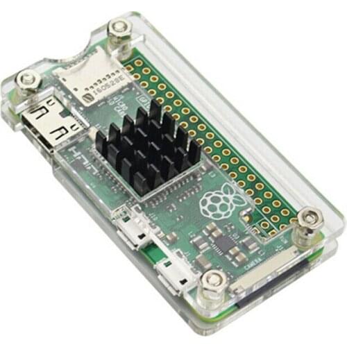 With Heatsink Acrylic Protector Cover Case for Raspberry Pi Zero(Transparent)