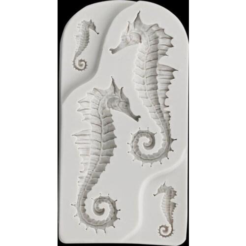 Hippocampus Silicone Mold Kitchen Baking Tool Cake Chocolate Dessert Lace Decoration DIY Pastry Fondant Molds