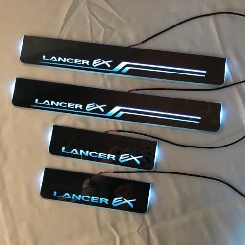 Express delivery led door sill plate strip welcome light threshold guard protectors for Mitsubishi Lancer ex