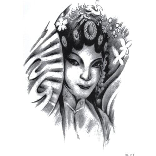 China Peking Opera Hua tan Waterproof temporary tattoos men Fake Tattoo character Stickers Henna Tattoo Sleeves tatuajes Tatoo