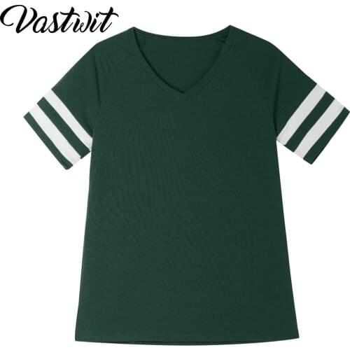 Plus-Size Tops for Women Summer Casual T Shirts Loose Hot Sale Solid Cotton Basic Shirts