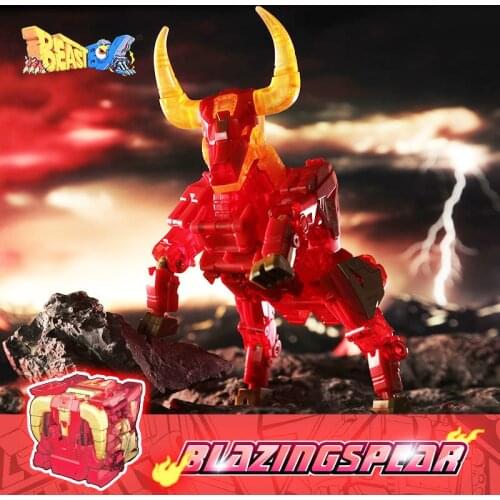 [In Stock]Action Figure 52Toys BeastBox BB-33 Red Cow Blazing Spear Ox Robots Transformation Animal Cube Model Children Gift