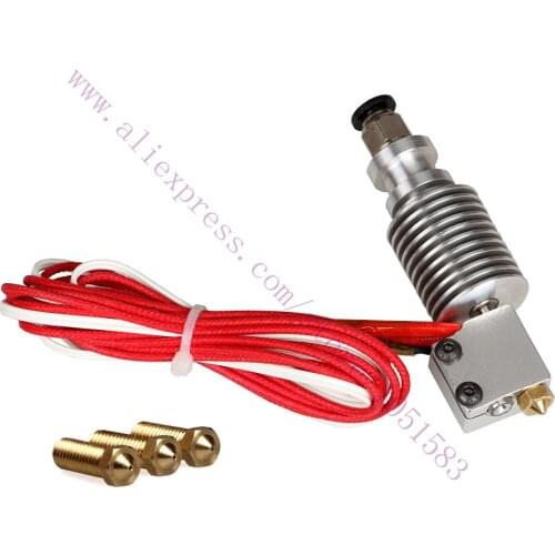 V6 Hotend Extruder with 5pcs Volcano Nozzle All Metal J-head 3D printer for 1.75mm filament Nozzle 0.4/0.6/0.8/1.0/1.2mm