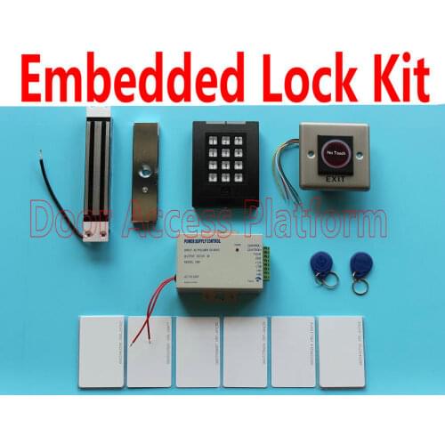 Embedded Magnetic lock+Password Code pin number keypad with 125KHz ID Card access control system +infrared exit button+power