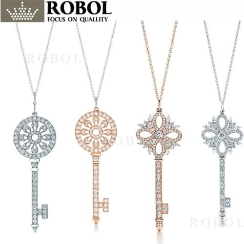 High Quality 1:1 TTFF 925 Sterling Silver and Diamond Necklace Jewerly Original Design Model Exquisite Craftsmanship