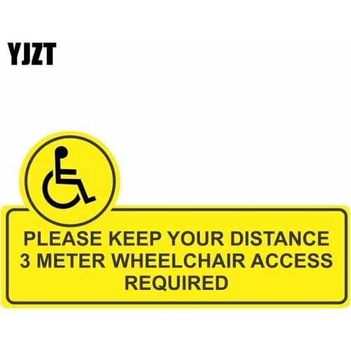 YJZT 15.5CM*8CM Funny KEEP YOUR DISTANCE 3 METER WHEELCHAIR ACCESS REQUIRED Car Sticker Decal PVC 12-0854