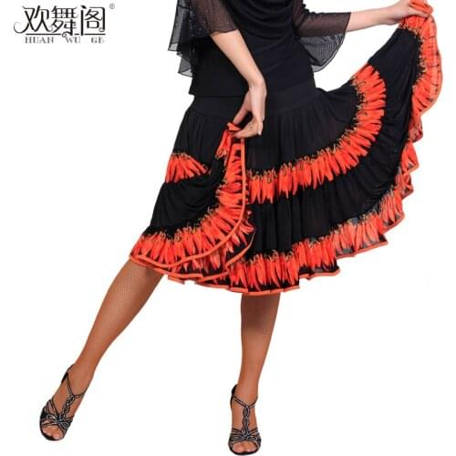 Lady New Dance Skirt Adult Ballroom Dancing Skirt Female Rumba Samba Dance Costumes Girls Square Dancing Suit Promotion B-4277