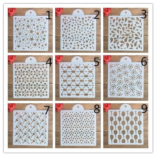 15cm DIY cake flower stand template for painting stencil for wall, floor, fabric, glass, wood, etc.embossed paper card
