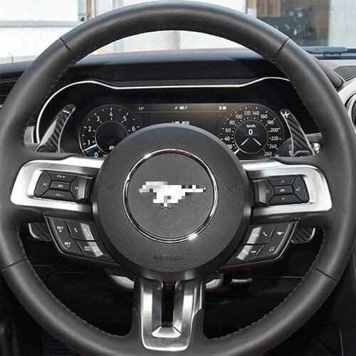 Carbon Fiber Interior Decoration Gear Shift Paddle Cover Trim for Ford Mustang Car Decal Stickers Accessories Brand New 2pcs