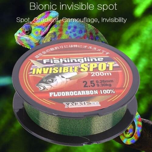 200m Super Strong Nylon Fishing Wire Flourocarbon Coated Spotted Fishing Line Invisible Monofilament Line