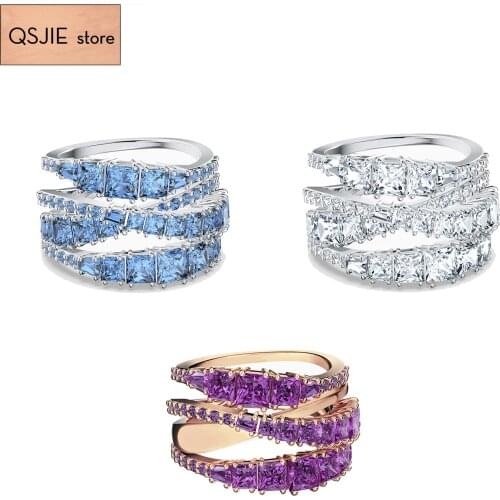 2021 fashion jewelry high quality SWA new style, charming twisted geometry lady exquisite ring