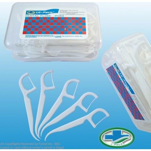 400Pcs/8Box Lit-Pack hygiene Dental Flosser Pick White Colour Dental Toothpick Dental Floss Oral Hygiene