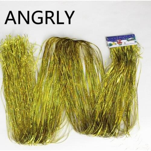 ANGRLY 14x100cm Laser Balloon Rain Silk Tassels Marry Party Birthday Christmas Tree Wedding Decoration Artificial Flowers Gifts