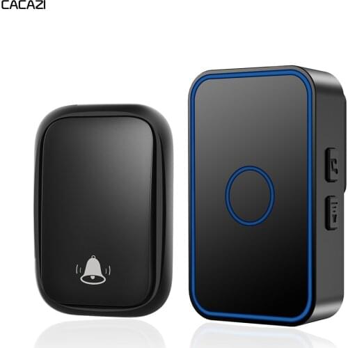 CACAZI Self powered Wireless Doorbell Waterproof No Battery Required 150M Range Cordless Home Door Ring Bell Chime US EU UK Plug