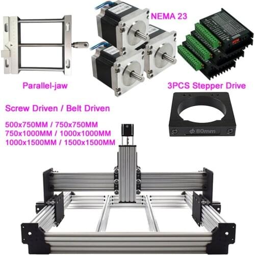 CNC Router Frame NEMA 23 Vise DIY Kit Engraver Laser Engraving Machine 500*750mm 750*1000mm 1000*1000mm 1000*1500mm 1500*1500mm
