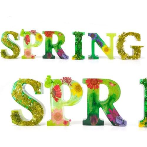 DIY Handmade crystal glue Epoxy Resin mold Jewelry Making decoration letter silicone mold For Resin