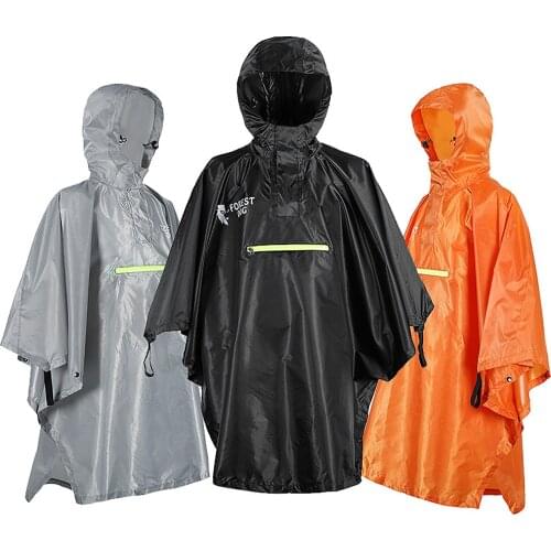 Men Women Raincoat Waterproof Rainwear Rain Cover Rain Coat Hood Cycling with Reflector Rainproof Poncho with Reflective Strip