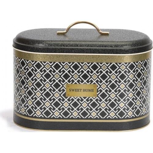 Bread Box Storage Food Container Kitchen Organizer Practical Metal Fruit Snack Box For Home Cuisine Decor Design 17,8x33,8x20 Cm