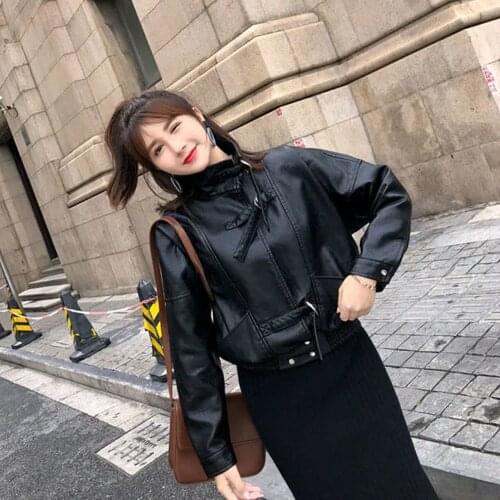 Women Leather Jacket Women 2021 New Loose Biker Moto Short Pu Overcoat Punk Basic Harajuku Casual Fashion Faux Leather Jacket