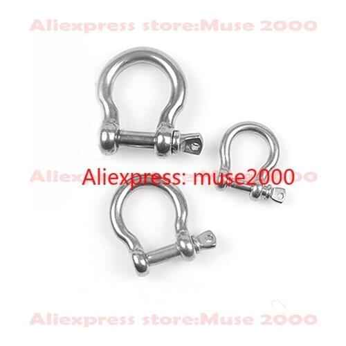M4 M5 M6 M8 M10 M12 M16 M20 Round D shackle 304 stainless steel D Type U sling screw, Wire rope lifting shackle chain buckle