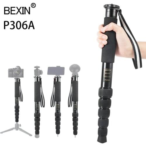 BEXIN P306A monopod aluminum alloy travel portable photography professional cane for SLR camera recorder tripod