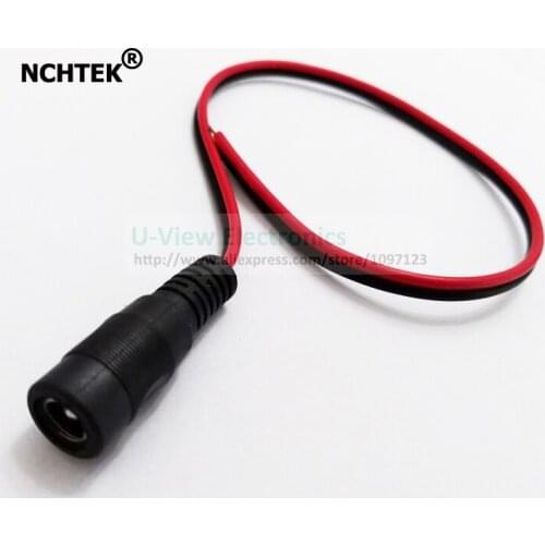 NCHTEK DC 5.5x2.1mm Female Power Cord/Pigtail 2.1mm Female Power Plug lead For CCTV Cameras/Free Shipping/10PCS