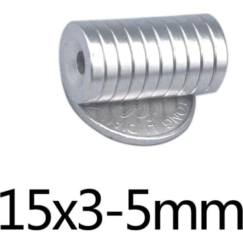 5~500PCS 15X3-5 mm N35 NdFeB Diameter Magnet 15X3 mm Hole 5 mm Small Round Countersunk Magnets Neodymium Disc Magnetic 15*3-5 mm