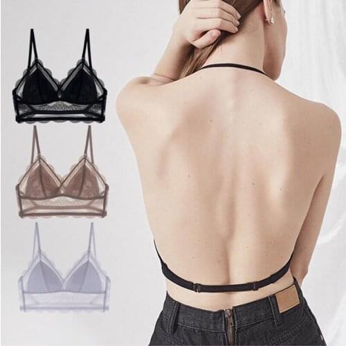2020 new envio gratislace Halter tops bra for women bralette sexy bra Large bra cup Wireless underwear free shipping