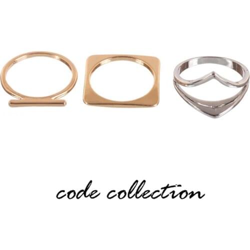 NEW 3PCS/Set Metal Ring Set Party Trendy Rock Punk Jewelry For Women Men Girl Boy Fshion Cute Accessories Christmas Gift