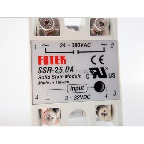 FOTEK SSR-25DA Manufacturer 25A ssr relay,input 3-32VDC output 24-380VAC