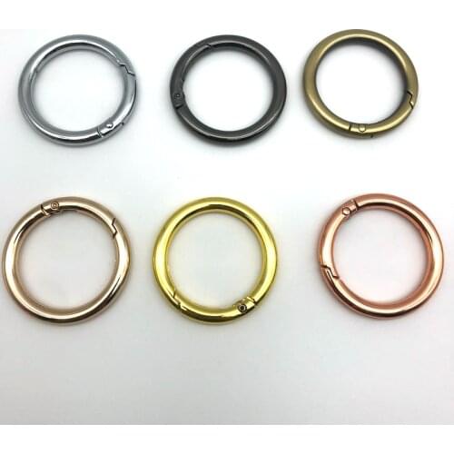 Belt Strap Dog Chain 37MM Spring O Rings Zinc Alloy Metal Round Buckles 6 Colors Accessories For Bags