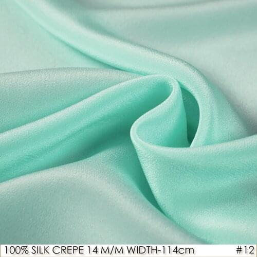 SILK CREPE DE CHINE 114cm width 14momme/100% Pure Mulberry Silk Fabric/Batik Painting and Wedding Dress Fabric Turquoise NO12