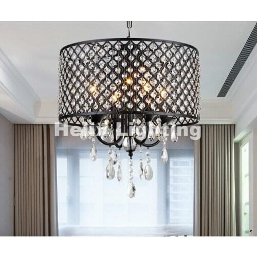 Nordic Black Crystal Chandeliers Classic LED Classic Chandelier Home Living Lighting Lustres De Sala,Lustre De Cristal Pendant