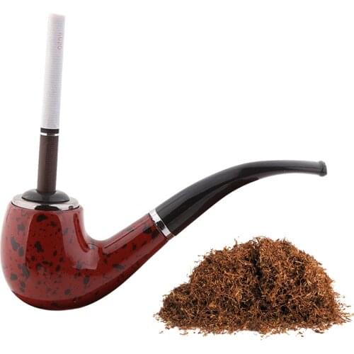 Resin Ebony Wood Smoking Pipe Washable Bent Pipes Filter Cigarette Holder Handmade Tobacco Pipe Pot Cigar Cigarettes Accessories