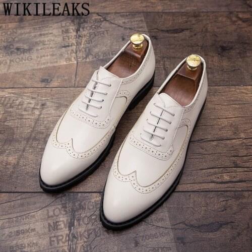 Wedding Shoes Men Formal Italian Brand Coiffeur Brogue Shoes Men Wedding Brown Dress Classic Shoes Men Formal Chaussure Homme