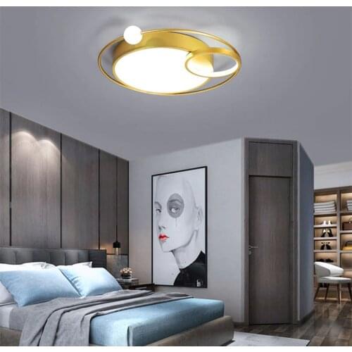 Simple Gold Round Small LED Ceiling Lamp for Bedroom Living Dining Study Room Bathroom Kitchen Loft Aisle Night Indoor Lighting