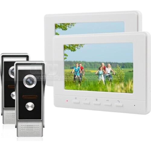 DIYSECUR 7inch Video Intercom Video Door Phone 700TV Line IR Night Vision Outdoor Camera for Home / Office Security System 2V2