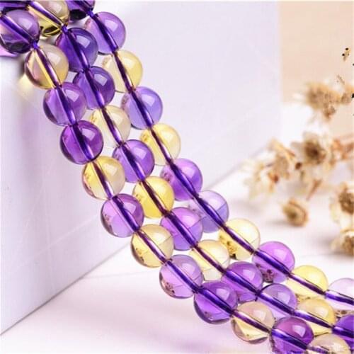 RONGQING 1Pack Yellow and Purple Crystals Loose Beads for Jewelry Making Bracelet or Necklace Earrings Accessories Sisters Gifts