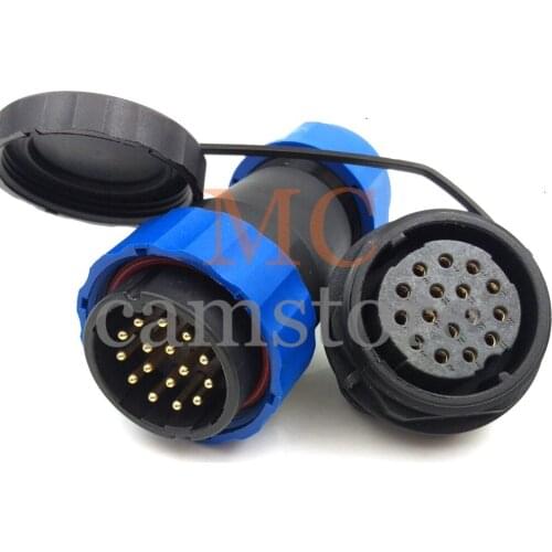 16pin waterproof connector, SD28 power cable connector plug socket, IP68 circular solder wire male and female aviation connector