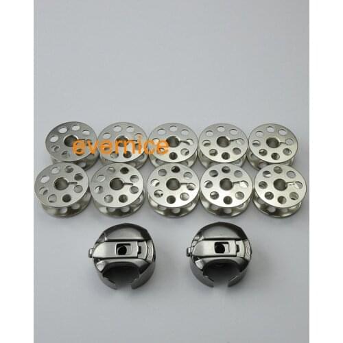 2 LARGE M SIZE BOBBIN CASE+10 BOBBIN for JUKI DU-1181 DU 141