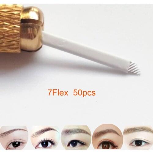7 Flex Laminas Tebori 7 pin Microblading Needles Permanent Makeup Eyebrow Tatoo Blade For Manual Tattoo Pen Machine