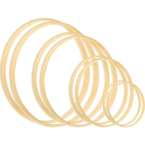 8 Pack Wreath Bamboo Rings 4 Sizes Floral Macrame Hoop Rings for DIY Dream Catcher,Wedding Decor and Wall Hanging Crafts