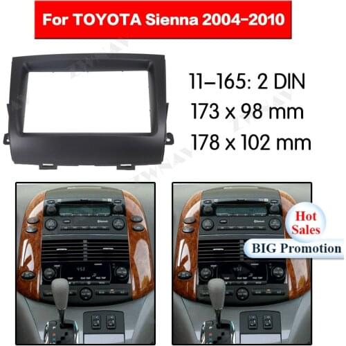 Car multimedia Player frame For 2004 2005-2010 Toyota Sienna 2 DIN Auto AC Black LHD RHD Auto Audio Radio stereo GPS NAVI fascia