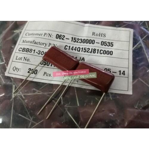 CBB81 152J 3000V 0.0015UF 3KV 1500PF 1.5NF film capacitance P=18.5MM