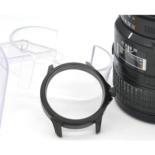 45mm Watch Case Black 316L SS Fit ETA 6497 6498 Hand Winding Movement Mechanical Wristwatches Case Men