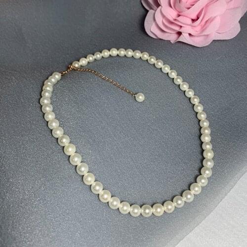 Elegant Silver 925 Jewelry Classic Temperament Choker Necklace 4MM/6mm Shell Pearl 32/40/45cm+7cm 925 Sterling Silver Chain